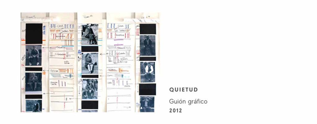Guion gráfico de la instalación Quietud de la artista Clemencia Echeverri.